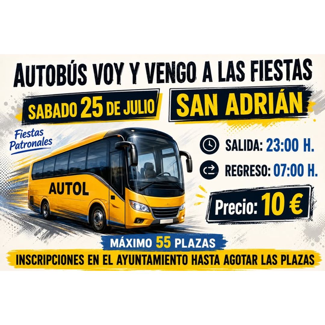 Autobús VOY Y VENGO a las Fiestas de San Adrián