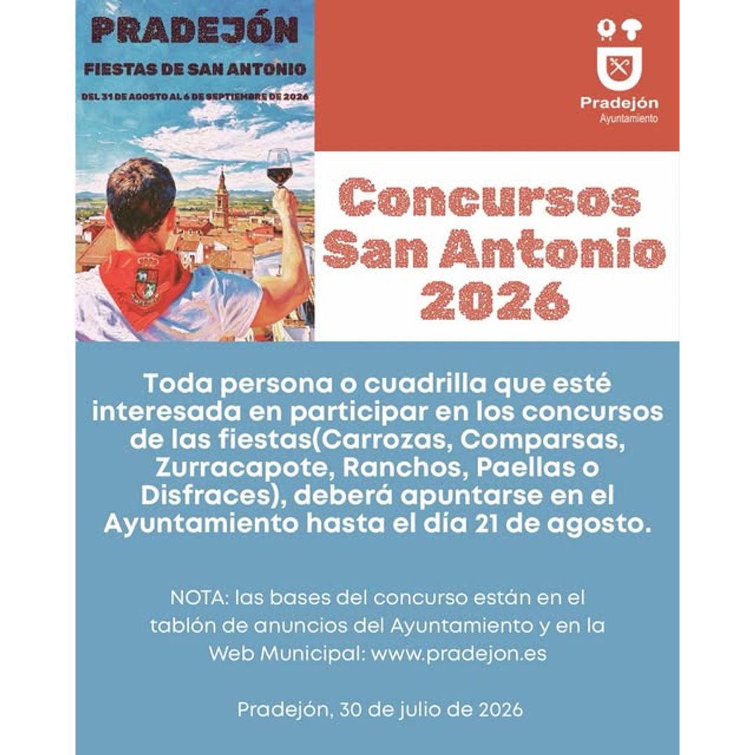 Inscripciones para los concursos de las fiestas de San Antonio 2026