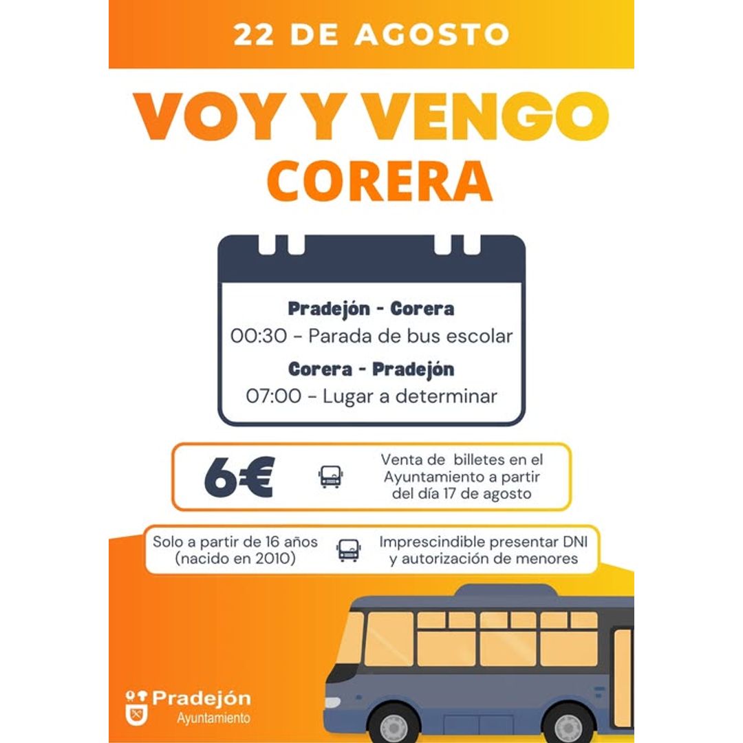 Servicio especial de autobús 'Voy y Vengo' a Fiestas de Corera